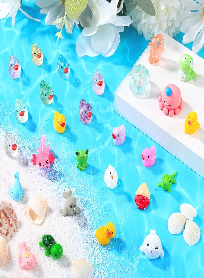 DULEFUN 150pcs Mini Resin Animals, Colorful Tiny Small Little Glitter Ducks Mushroom Figures to Hide Miniature Figurines for Dollhouse Micro Landscape Aquarium Decorations DIY Crafts - Image 5
